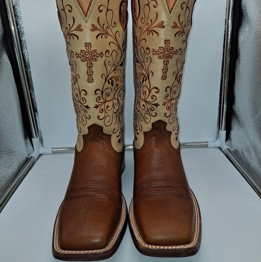 Twisted X square toe tan brown cowboy cowgirl boots 7M
